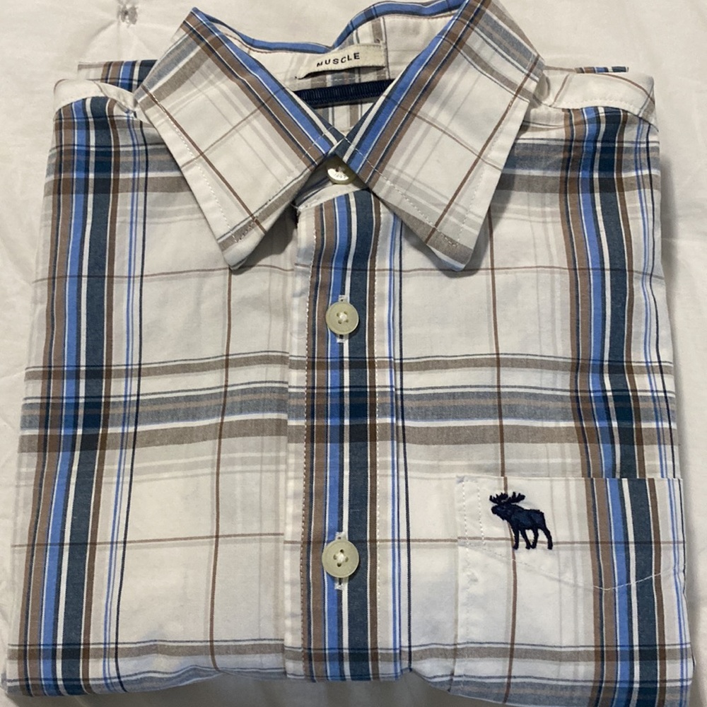 Boys XL ABERCROMBIE Button up shirt. Plaid.
